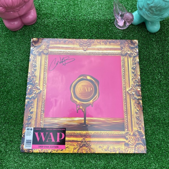 Limited Edition Pink Drip SIGNED Cardi B WAP Vinyl - Picture 1 of 5
